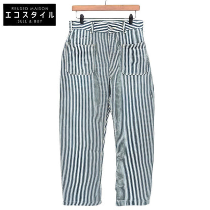 45R フォーティファイブ アール ストライプ デニムパンツ ボトムス レディース コットンリネン ブルー×ホワイト 30 80360071 ボトムス 30