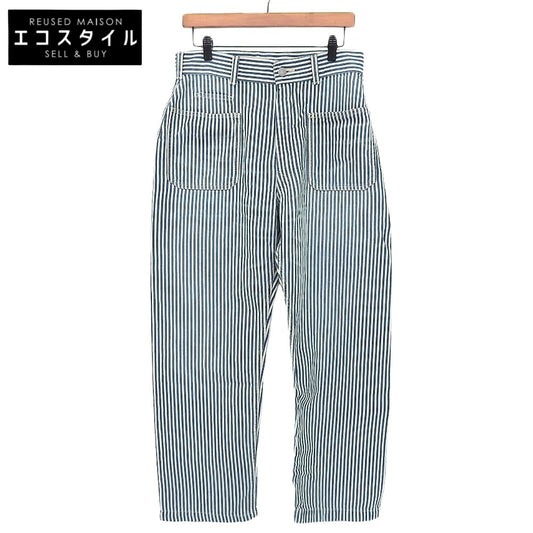 45R フォーティファイブ アール ストライプ デニムパンツ ボトムス レディース コットンリネン ブルー×ホワイト 30 80360071 ボトムス 30
