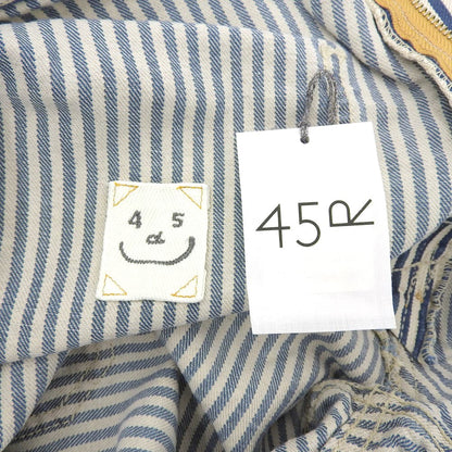 45R フォーティファイブ アール ストライプ デニムパンツ ボトムス レディース コットンリネン ブルー×ホワイト 30 80360071 ボトムス 30
