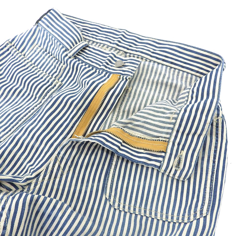 45R フォーティファイブ アール ストライプ デニムパンツ ボトムス レディース コットンリネン ブルー×ホワイト 30 80360071 ボトムス 30