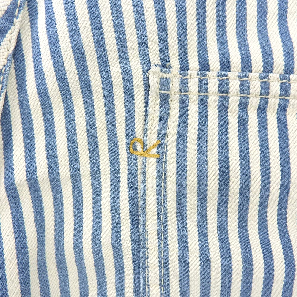 45R フォーティファイブ アール ストライプ デニムパンツ ボトムス レディース コットンリネン ブルー×ホワイト 30 80360071 ボトムス 30