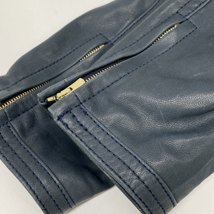 TOMORROWLAND トゥモローランド 【ｺﾚｸｼｮﾝ】23年製 ﾈｲﾋﾞｰ ﾗﾑﾚｻﾞｰ ｼﾞｯﾌﾟｱｯﾌﾟﾌﾞﾙｿﾞﾝ ジャケット 40