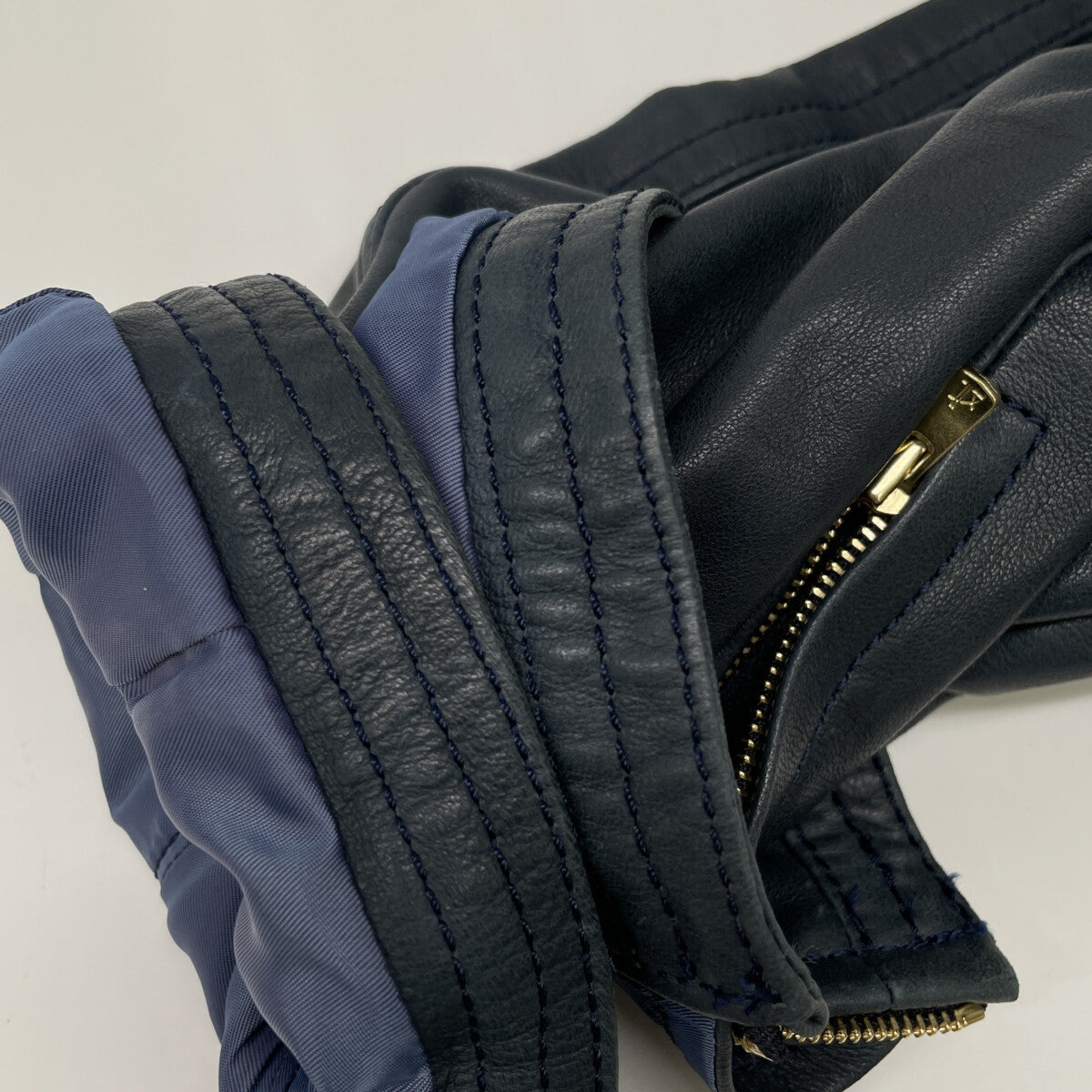 TOMORROWLAND トゥモローランド 【ｺﾚｸｼｮﾝ】23年製 ﾈｲﾋﾞｰ ﾗﾑﾚｻﾞｰ ｼﾞｯﾌﾟｱｯﾌﾟﾌﾞﾙｿﾞﾝ ジャケット 40