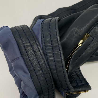 TOMORROWLAND トゥモローランド 【ｺﾚｸｼｮﾝ】23年製 ﾈｲﾋﾞｰ ﾗﾑﾚｻﾞｰ ｼﾞｯﾌﾟｱｯﾌﾟﾌﾞﾙｿﾞﾝ ジャケット 40