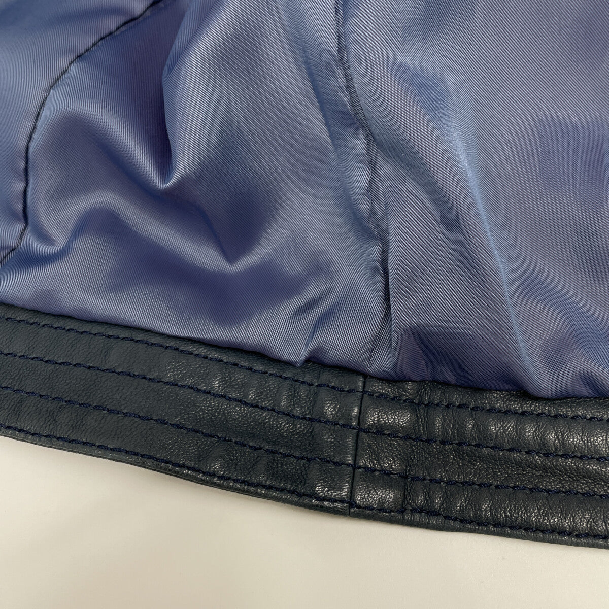 TOMORROWLAND トゥモローランド 【ｺﾚｸｼｮﾝ】23年製 ﾈｲﾋﾞｰ ﾗﾑﾚｻﾞｰ ｼﾞｯﾌﾟｱｯﾌﾟﾌﾞﾙｿﾞﾝ ジャケット 40