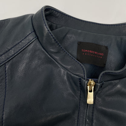 TOMORROWLAND トゥモローランド 【ｺﾚｸｼｮﾝ】23年製 ﾈｲﾋﾞｰ ﾗﾑﾚｻﾞｰ ｼﾞｯﾌﾟｱｯﾌﾟﾌﾞﾙｿﾞﾝ ジャケット 40