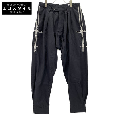 VERYTAGE ベリーテイジ ﾌﾞﾗｯｸ×ﾎﾜｲﾄ ﾘﾈﾝ混 ZWIDER embroidery ボトムス 2