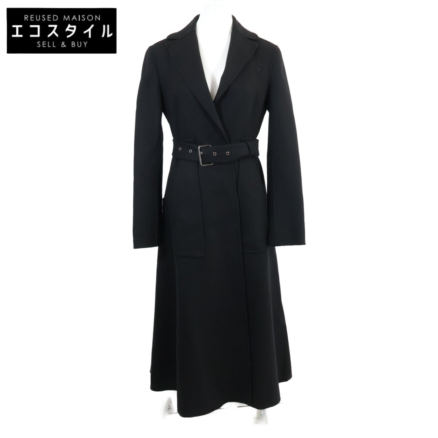 Christian Dior クリスチャンディオール 国内正規 250M63A1116 ウール ボタンレス ベルテッドロングガウン コート F34