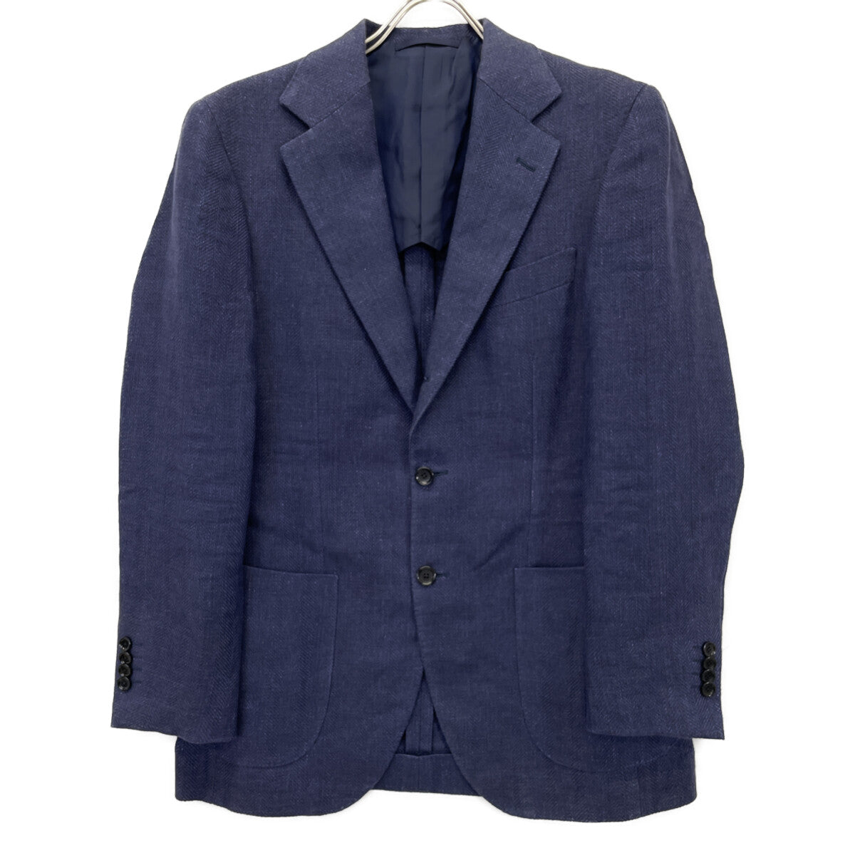 BEAMS F ビームスエフ ﾈｲﾋﾞｰ SUBALPINO社製生地 LINEN SOLID JACKET ジャケット 46