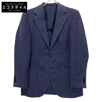 BEAMS F ビームスエフ ﾈｲﾋﾞｰ SUBALPINO社製生地 LINEN SOLID JACKET ジャケット 46