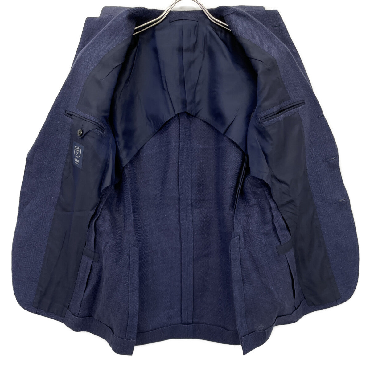 BEAMS F ビームスエフ ﾈｲﾋﾞｰ SUBALPINO社製生地 LINEN SOLID JACKET ジャケット 46