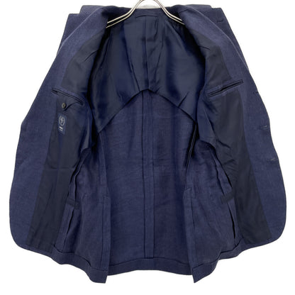 BEAMS F ビームスエフ ﾈｲﾋﾞｰ SUBALPINO社製生地 LINEN SOLID JACKET ジャケット 46
