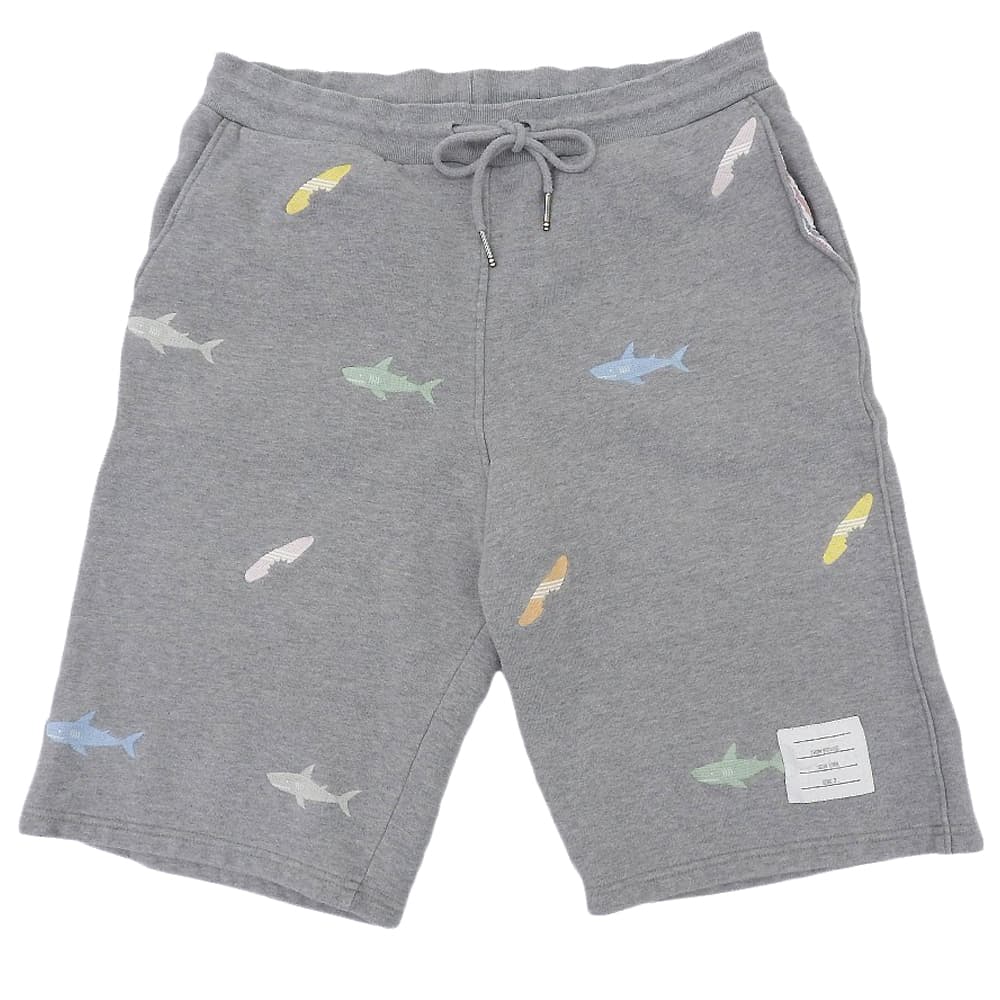 THOM BROWNE トムブラウン コットン シャーク ウェットハーフパンツ ボトムス レディース グレー 3 ボトムス 36