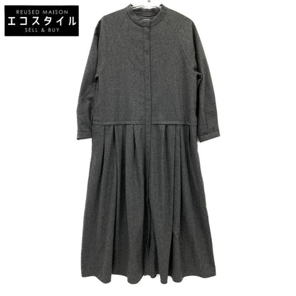 S MaxMara エスマックスマーラ ｸﾞﾚｰ ｳｰﾙ ｷﾞｬｻﾞｰﾃﾞｻﾞｲﾝ ﾛﾝｸﾞｽﾘｰﾌﾞ比翼ｼｬﾂﾜﾝﾋﾟｰｽ ワンピース 表記なし