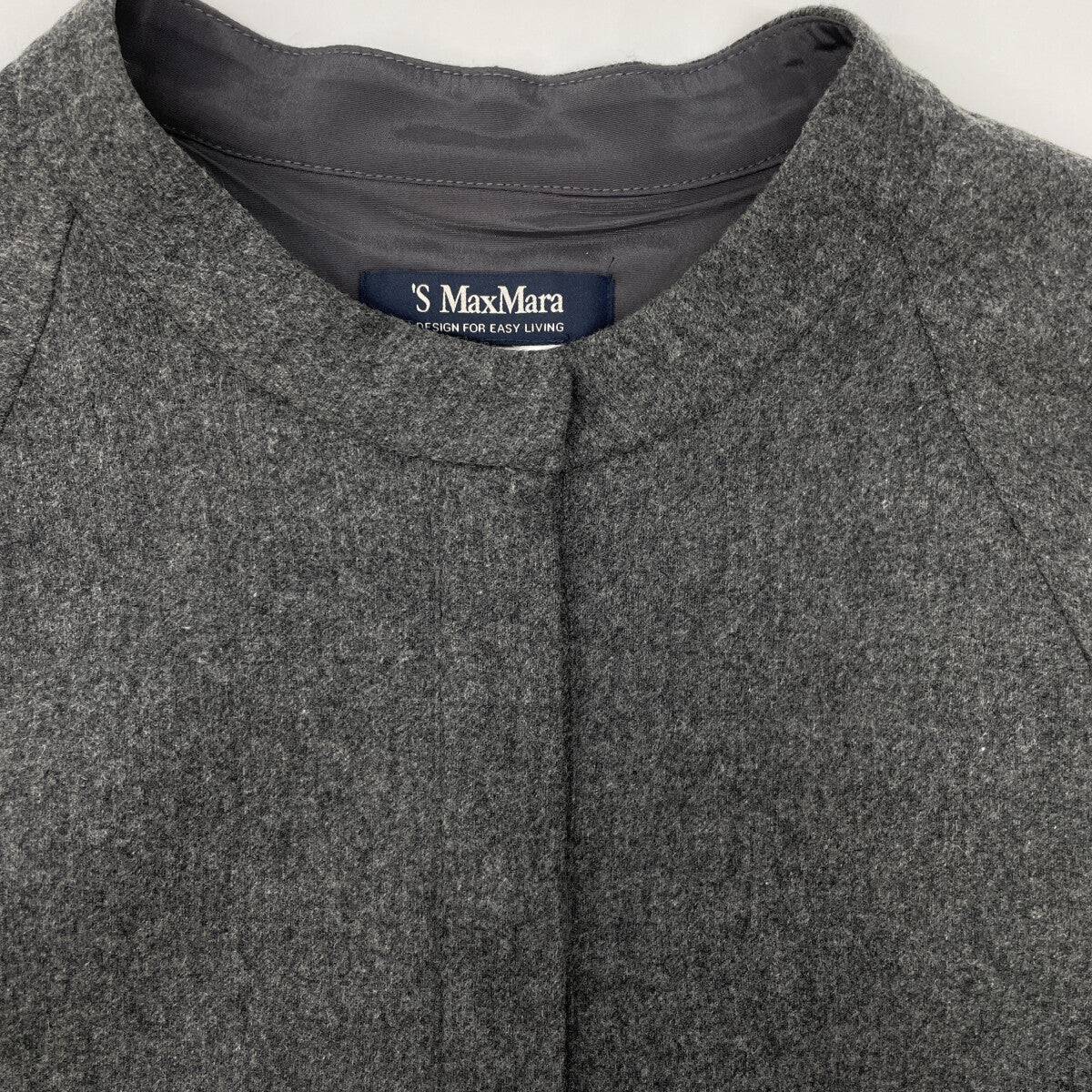 S MaxMara エスマックスマーラ ｸﾞﾚｰ ｳｰﾙ ｷﾞｬｻﾞｰﾃﾞｻﾞｲﾝ ﾛﾝｸﾞｽﾘｰﾌﾞ比翼ｼｬﾂﾜﾝﾋﾟｰｽ ワンピース 表記なし