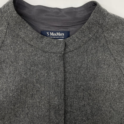 S MaxMara エスマックスマーラ ｸﾞﾚｰ ｳｰﾙ ｷﾞｬｻﾞｰﾃﾞｻﾞｲﾝ ﾛﾝｸﾞｽﾘｰﾌﾞ比翼ｼｬﾂﾜﾝﾋﾟｰｽ ワンピース 表記なし