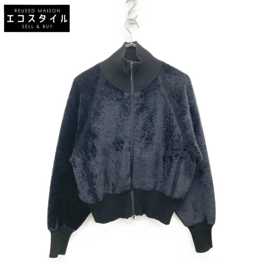 Y-3 ワイスリー ﾌﾞﾗｯｸ W CLASSIC VELVET KNIT FZ SWEATER トップス 2XS