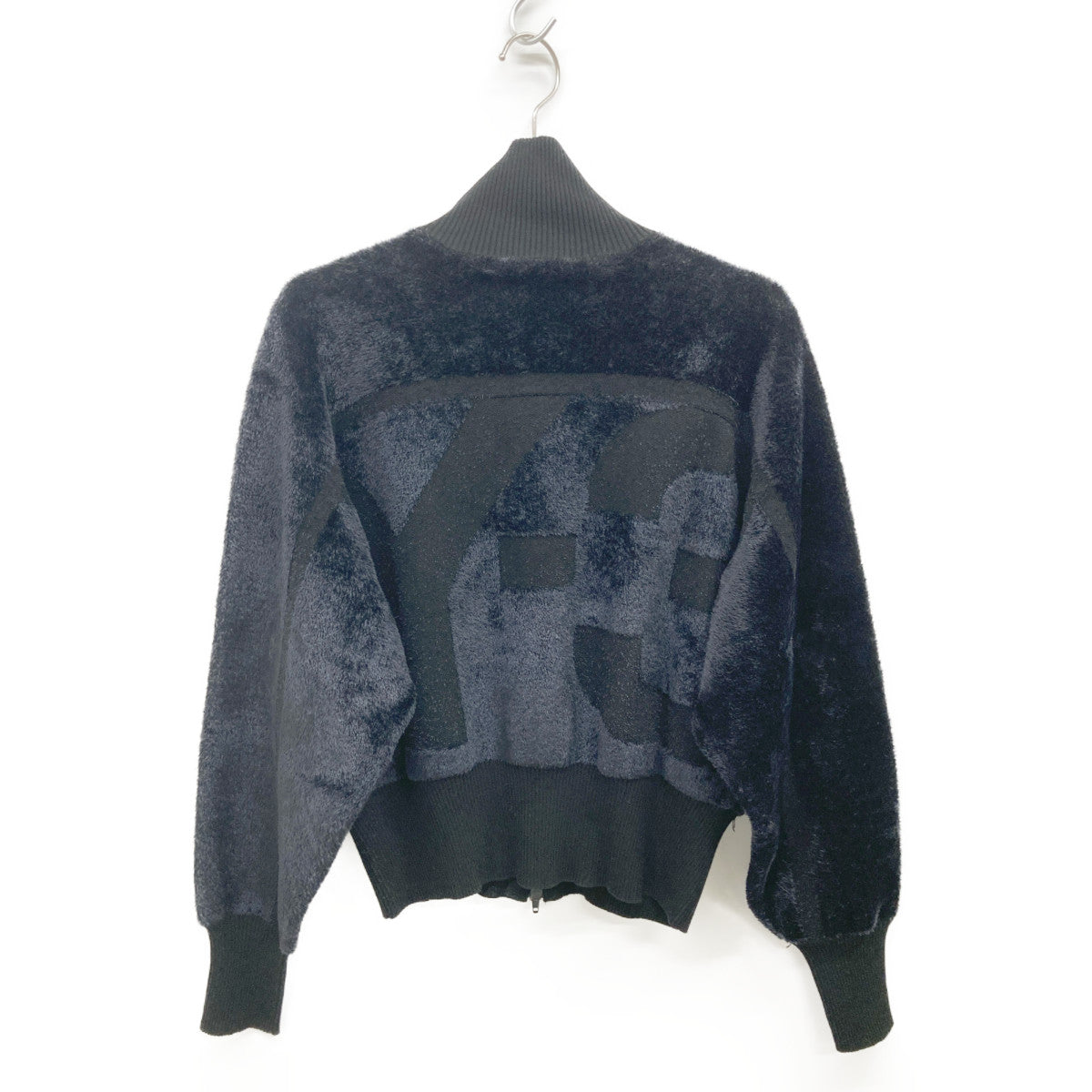 Y-3 ワイスリー ﾌﾞﾗｯｸ W CLASSIC VELVET KNIT FZ SWEATER トップス 2XS