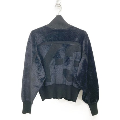 Y-3 ワイスリー ﾌﾞﾗｯｸ W CLASSIC VELVET KNIT FZ SWEATER トップス 2XS