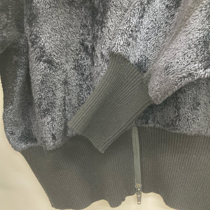 Y-3 ワイスリー ﾌﾞﾗｯｸ W CLASSIC VELVET KNIT FZ SWEATER トップス 2XS