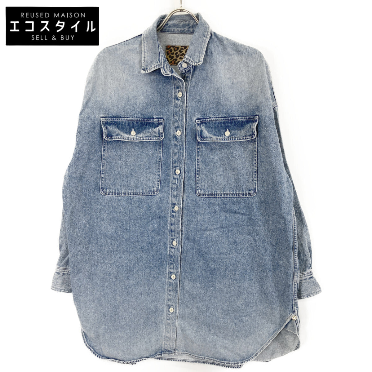 Whim Gazette ウィムガゼット WGZ1042104A0005 24AW ｲﾝﾃﾞｨｺﾞﾌﾞﾙｰ 15th Anniversary ﾃﾞﾆﾑｼｬﾂ トップス F