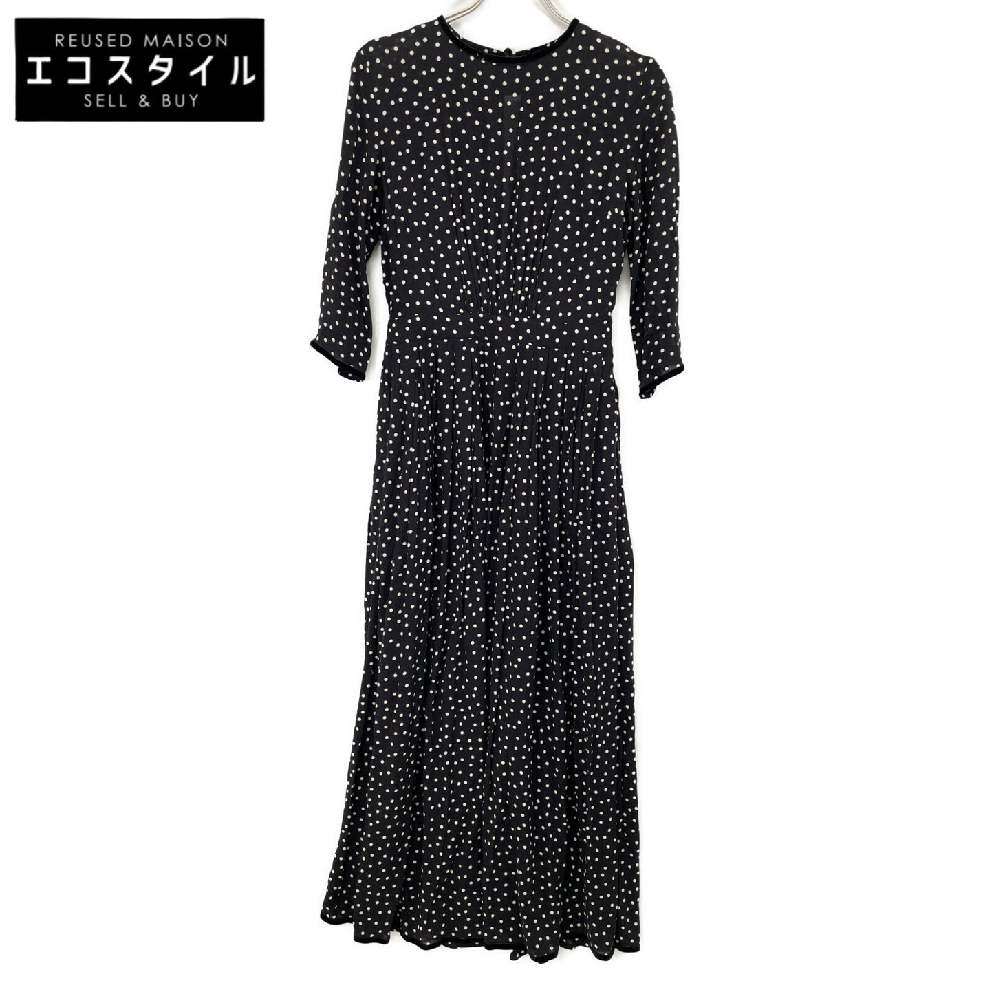 SINME シンメ K10-2 ﾌﾞﾗｯｸ ﾎﾟﾙｶﾄﾞｯﾄﾏｷｼﾜﾝﾋﾟｰｽ ワンピース S