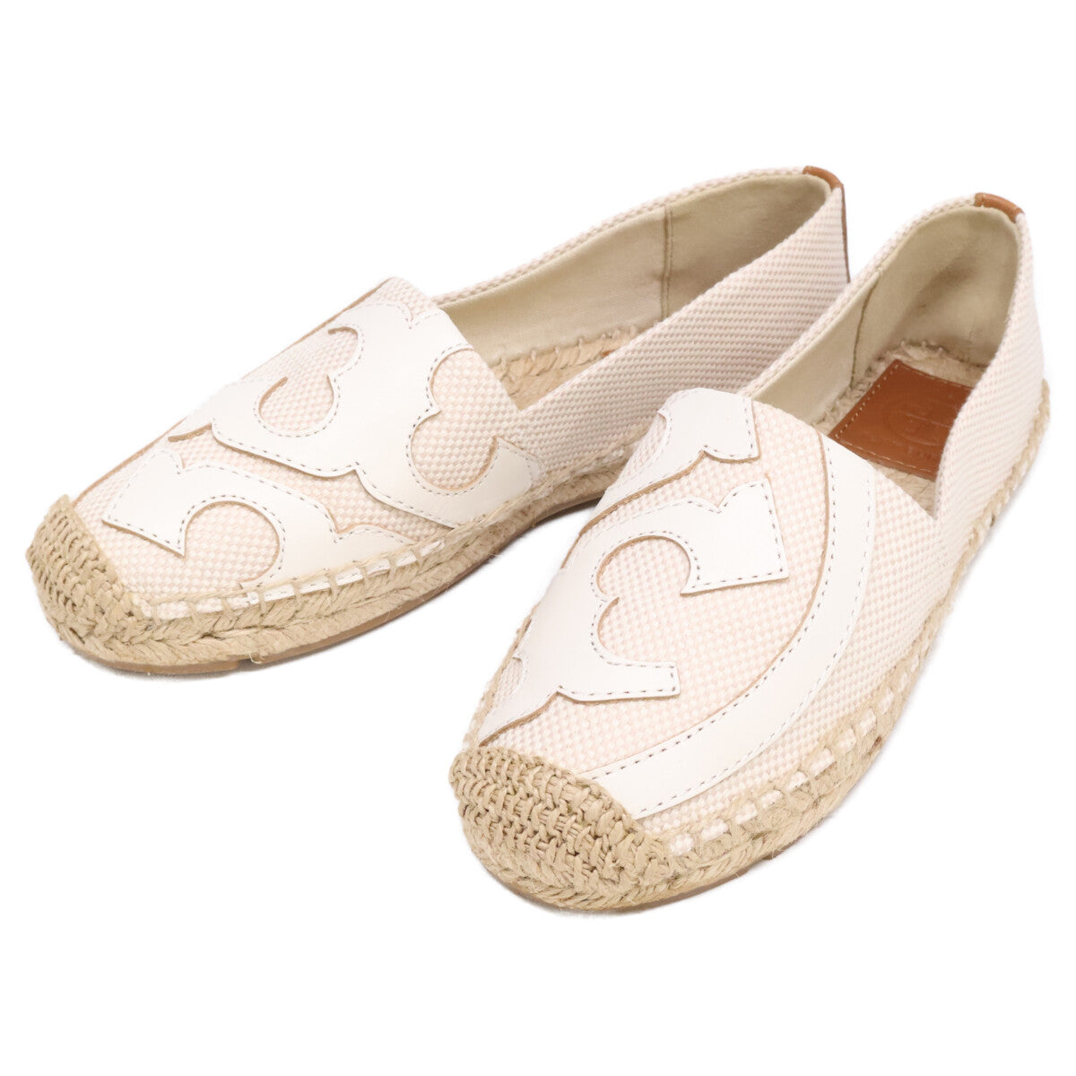 Tory Burch トリーバーチ 【美品】リネンｘレザー ロゴデザイン エスパドリーユ/フラット シューズ 5