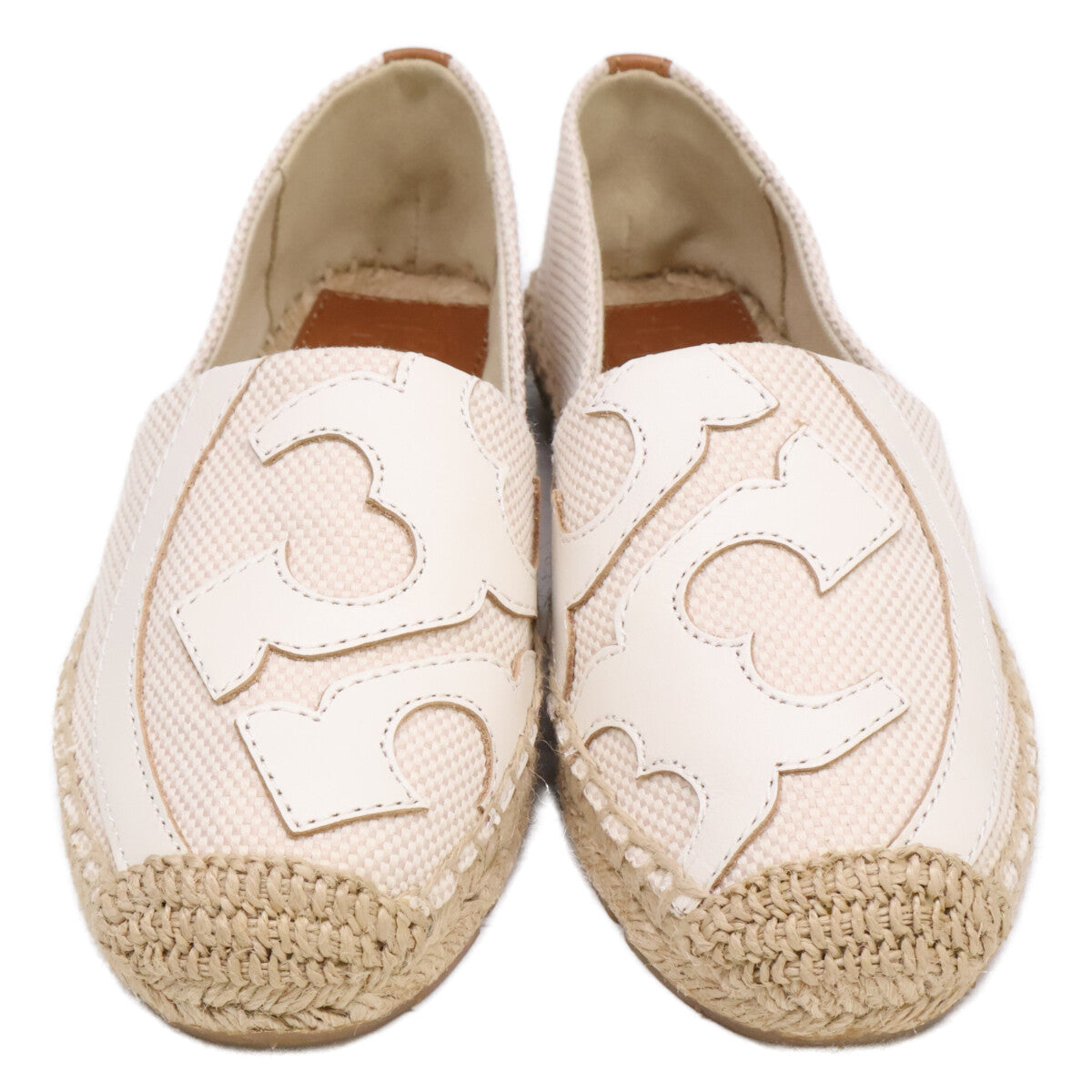 Tory Burch トリーバーチ 【美品】リネンｘレザー ロゴデザイン エスパドリーユ/フラット シューズ 5