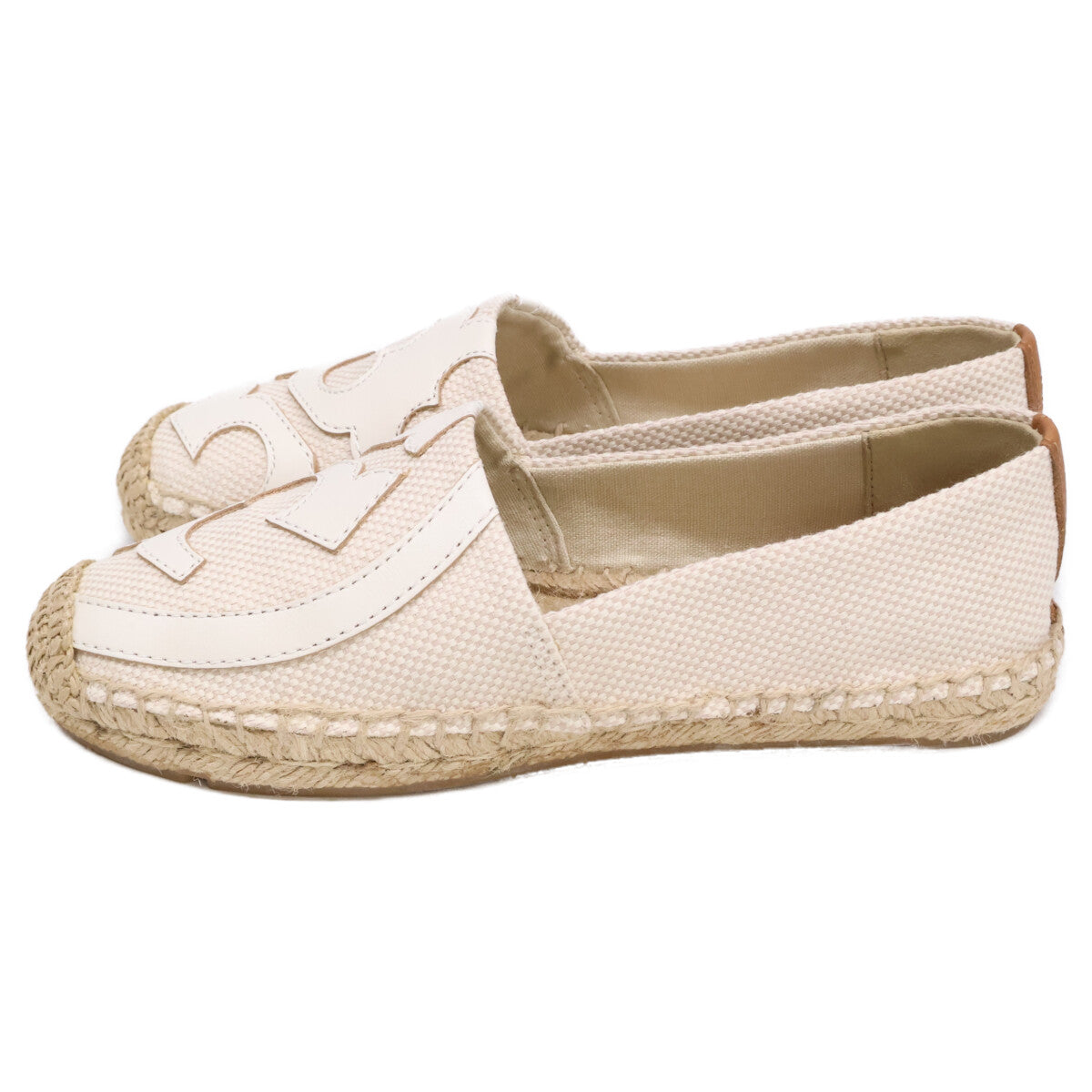 Tory Burch トリーバーチ 【美品】リネンｘレザー ロゴデザイン エスパドリーユ/フラット シューズ 5