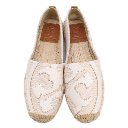 Tory Burch トリーバーチ 【美品】リネンｘレザー ロゴデザイン エスパドリーユ/フラット シューズ 5