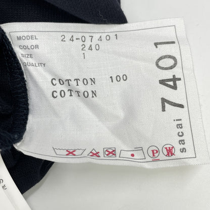 sacai サカイ 24-07401 24年 ﾈｲﾋﾞｰ THOMAS MASON Cotton Poplin x Cotton Jersey Dress ｼｬﾂ半袖ﾜﾝﾋﾟｰｽ ワンピース 1