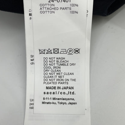 sacai サカイ 24-07401 24年 ﾈｲﾋﾞｰ THOMAS MASON Cotton Poplin x Cotton Jersey Dress ｼｬﾂ半袖ﾜﾝﾋﾟｰｽ ワンピース 1