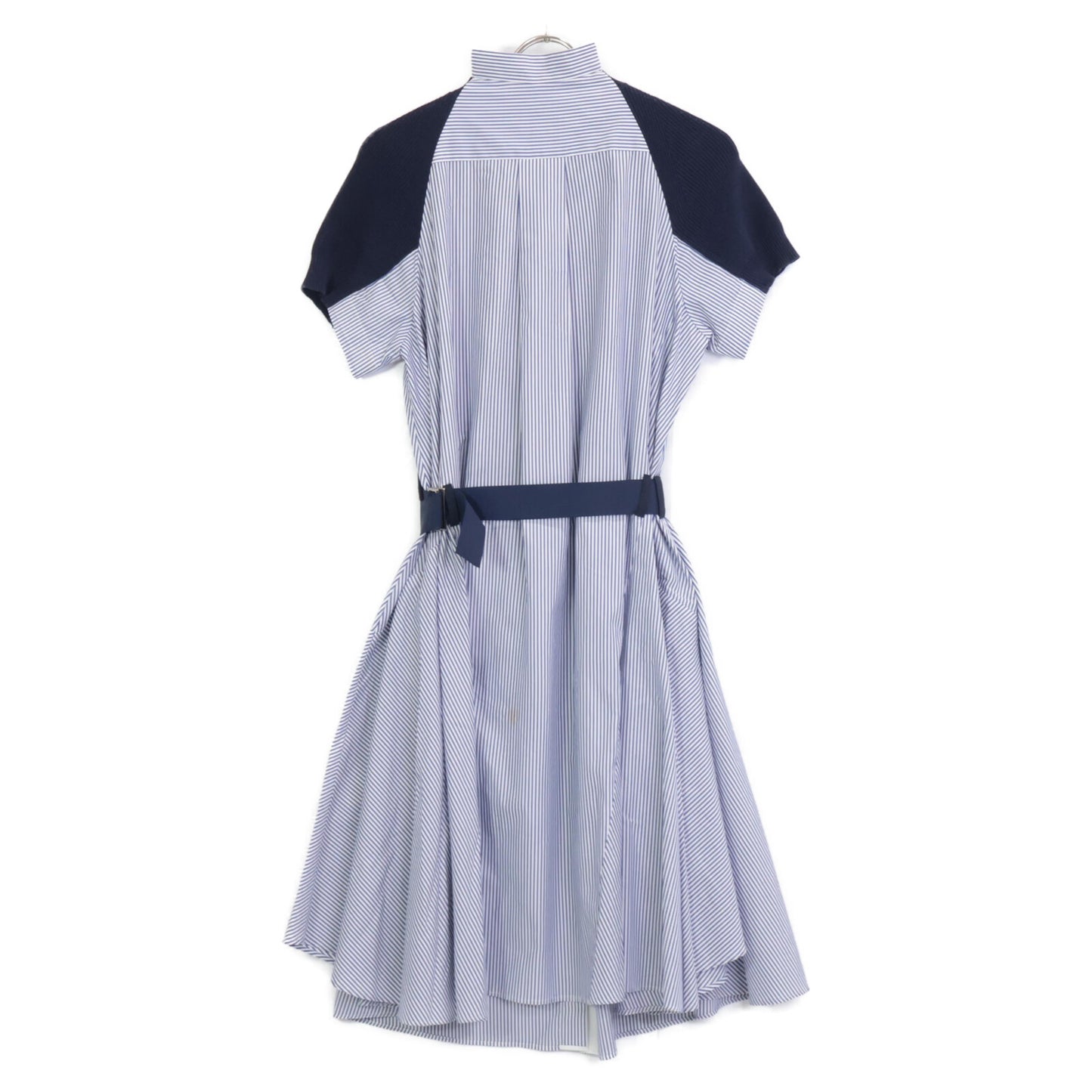 sacai サカイ SCW-083 ﾈｲﾋﾞｰ THOMAS MASON Cotton Poplin x Cotton Jersey Dress ﾆｯﾄ切替ｼｬﾂﾜﾝﾋﾟｰｽ ワンピース 1