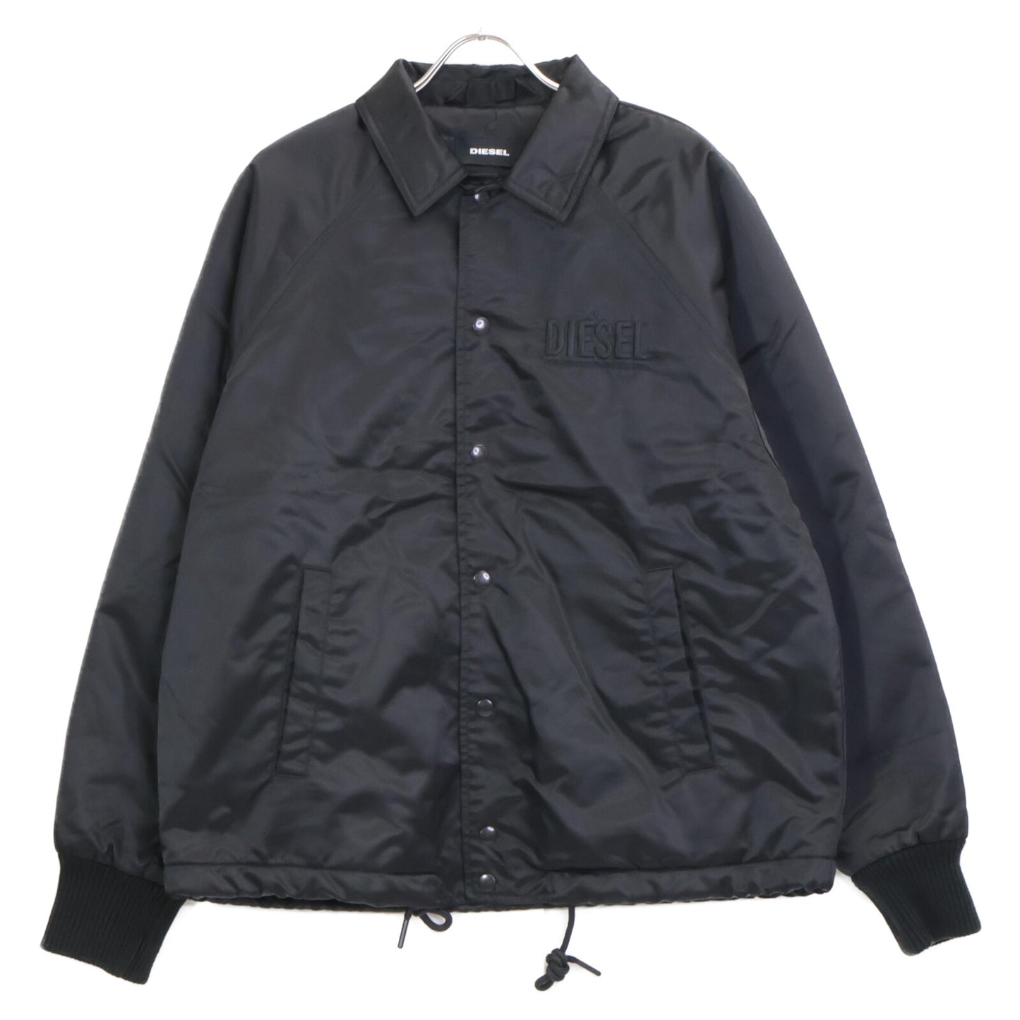 DIESEL ディーゼル ﾌﾞﾗｯｸ ﾛｺﾞ刺繍ｺｰﾁｼﾞｬｹｯﾄ ジャケット S