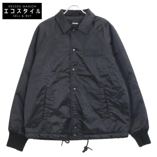 DIESEL ディーゼル ﾌﾞﾗｯｸ ﾛｺﾞ刺繍ｺｰﾁｼﾞｬｹｯﾄ ジャケット S