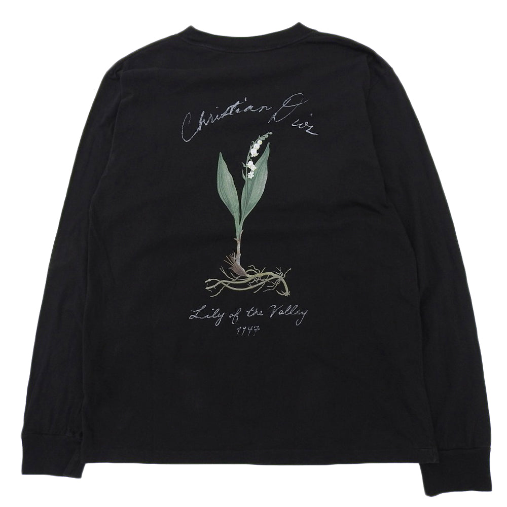 DIOR ディオール コットン Lily of the Valley バックプリント ロングスリーブ カットソー トップス ブラック S 49DJ645A0817 トップス S