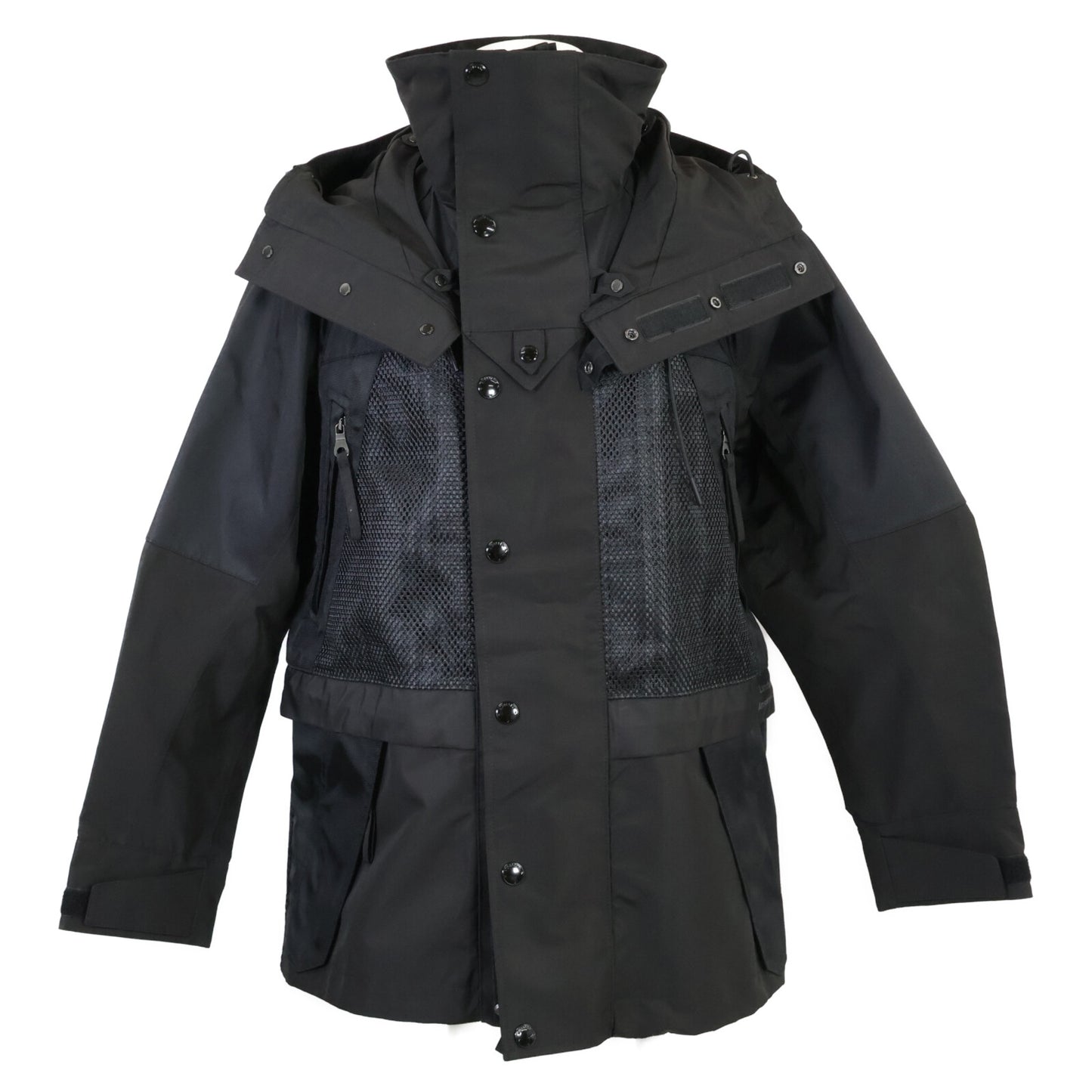 BURBERRY バーバリー x POP TRADING COMPANY 国内正規 8061317 テクニカルナイロン メッシュポケット バックロゴ ショートフードパーカ ジャケット S