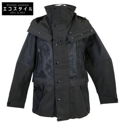 BURBERRY バーバリー x POP TRADING COMPANY 国内正規 8061317 テクニカルナイロン メッシュポケット バックロゴ ショートフードパーカ ジャケット S