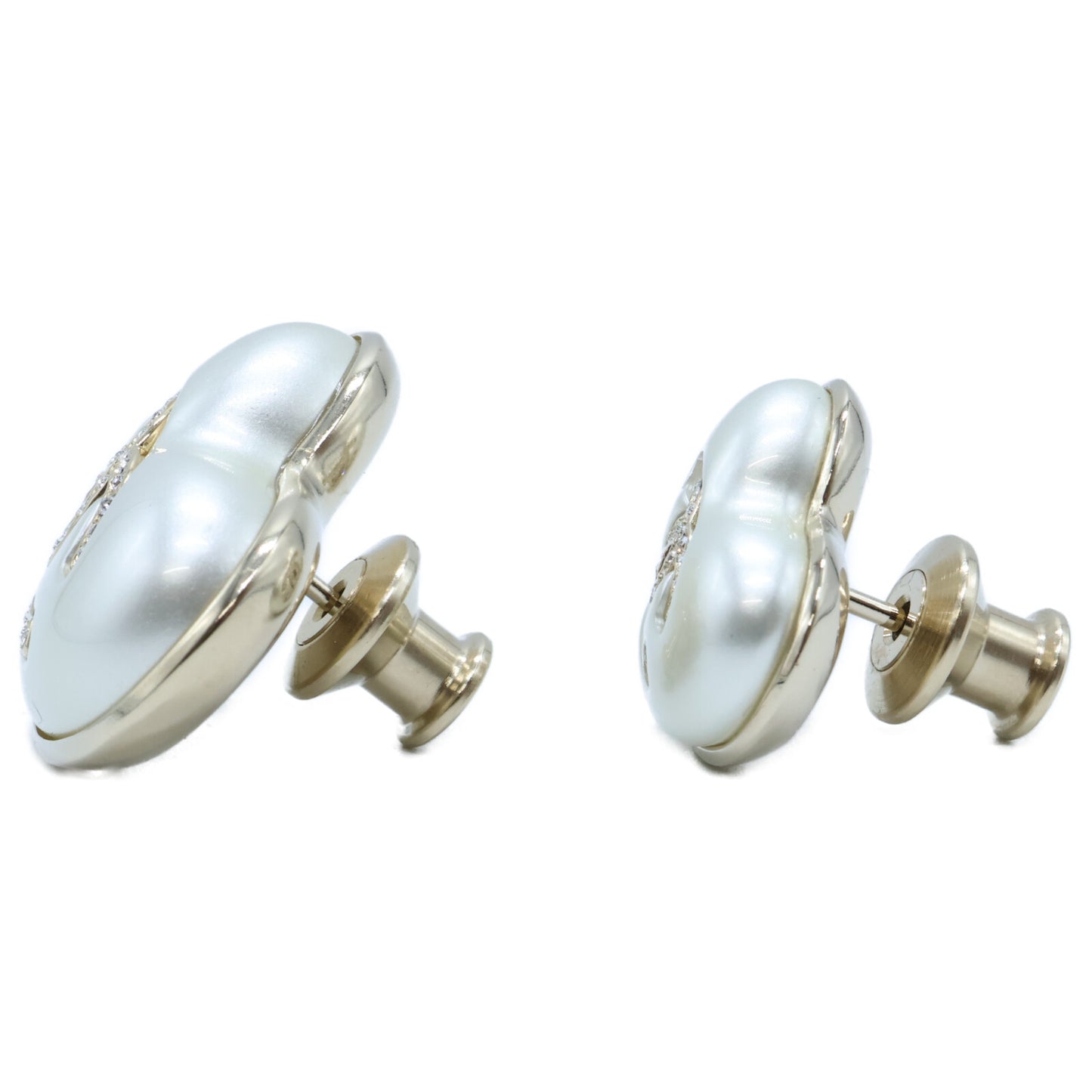 CHANEL シャネル 新品同様 A22V AB7007 ココマーク ラインストーン ハートモチーフ フェイクパールブローチ 2点セット ブローチ