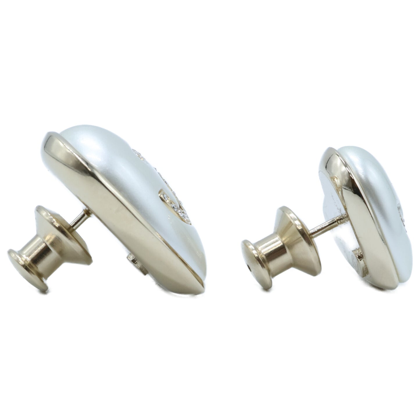 CHANEL シャネル 新品同様 A22V AB7007 ココマーク ラインストーン ハートモチーフ フェイクパールブローチ 2点セット ブローチ