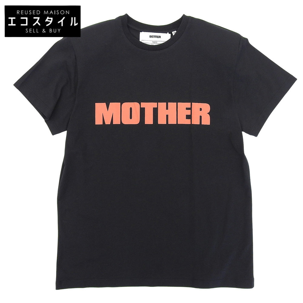 BETTER ベター 美品 フロントロゴ MOTHER T-SHIRT Tシャツ トップス レディース ブラック×レッド XS トップス XS