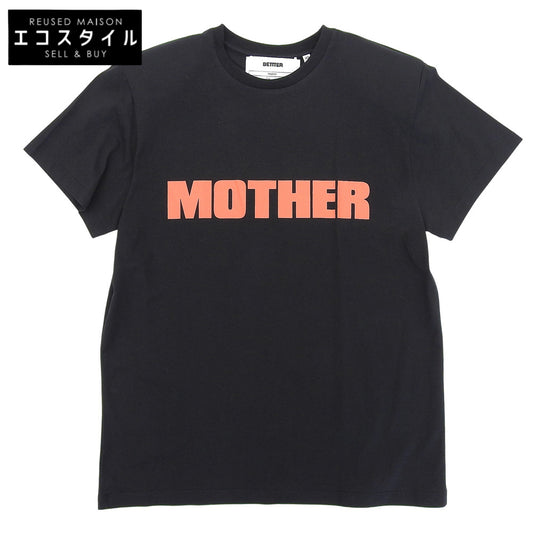 BETTER ベター 美品 フロントロゴ MOTHER T-SHIRT Tシャツ トップス レディース ブラック×レッド XS トップス XS