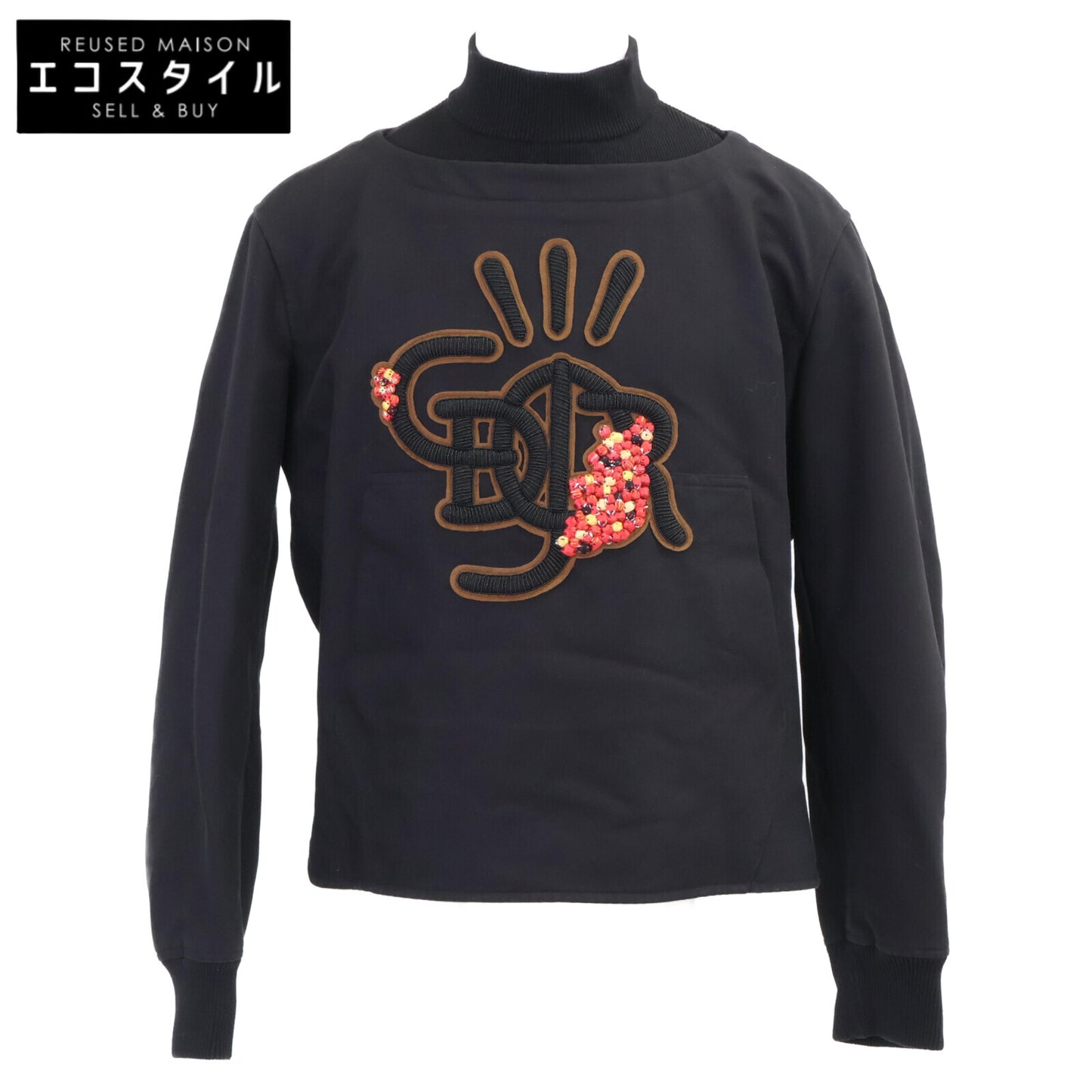 DIOR ディオール ｘTravis Scott Cactus Jack【美品/国内正規/22AW】28TC683A5519 フロントロゴ モックネック アノラック スウェットシャツ/ トップス 48