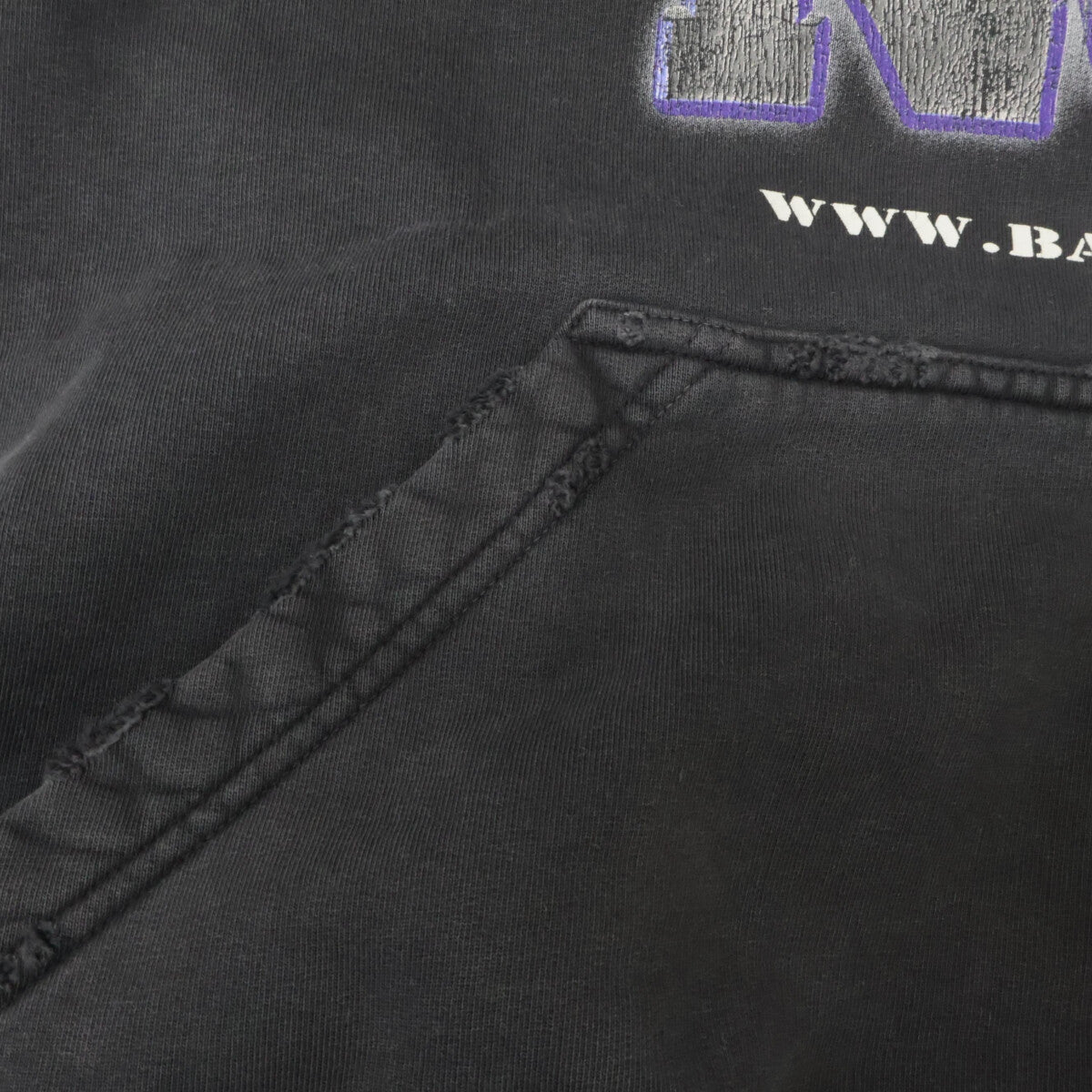 BALENCIAGA バレンシアガ 美品 24SS 739024 TQVE7 コットン スローガンプリント スウェットフーディプルオーバー パーカー トップス 2