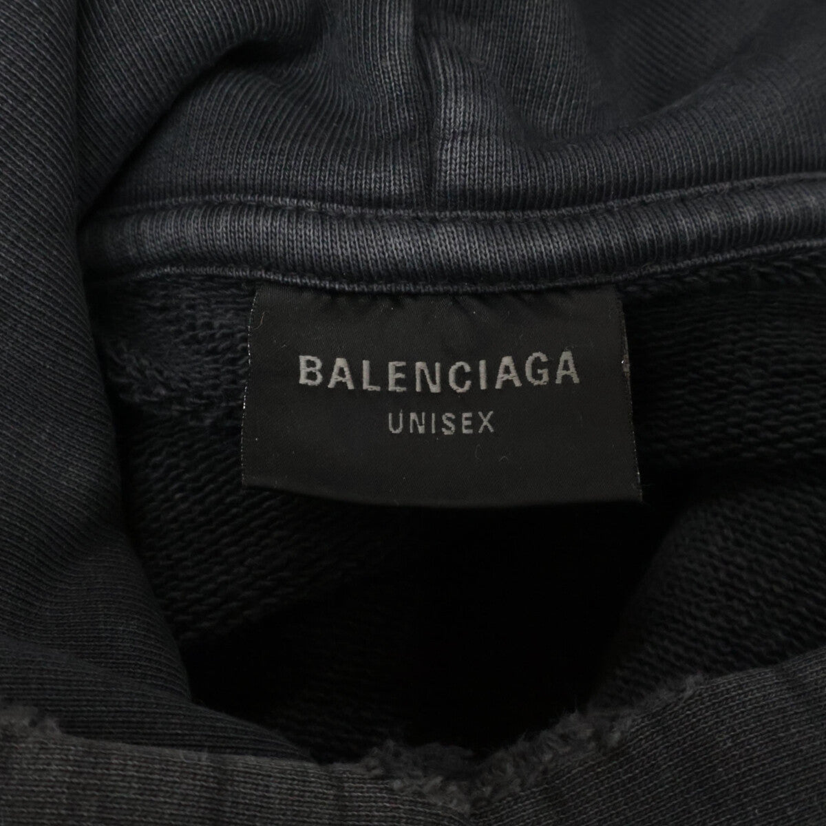 BALENCIAGA バレンシアガ 美品 24SS 739024 TQVE7 コットン スローガンプリント スウェットフーディプルオーバー パーカー トップス 2
