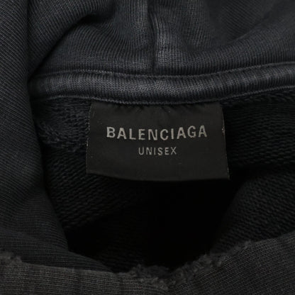 BALENCIAGA バレンシアガ 美品 24SS 739024 TQVE7 コットン スローガンプリント スウェットフーディプルオーバー パーカー トップス 2