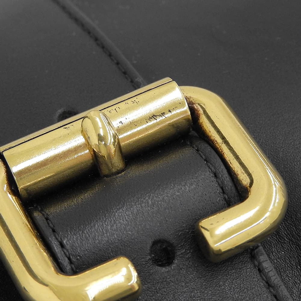 CHLOE クロエ 美品 Coddington レザー フラットロングブーツ シューズ レディース ブラック×ゴールド 37 042432E シューズ 37