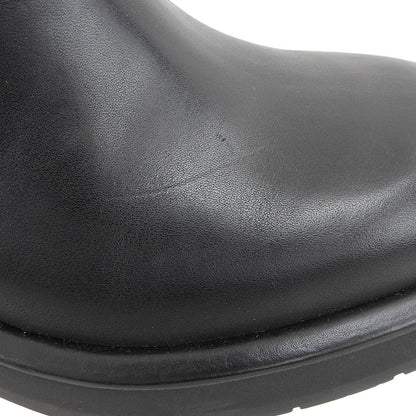 CHLOE クロエ 美品 Coddington レザー フラットロングブーツ シューズ レディース ブラック×ゴールド 37 042432E シューズ 37