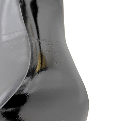 VANDA NOVAK ヴァンダ ノヴァク 新品同様 アテナディープブラック ゴールドボール ポインテッドトゥ ヒールパンプス レディース 黒 36 シューズ 36