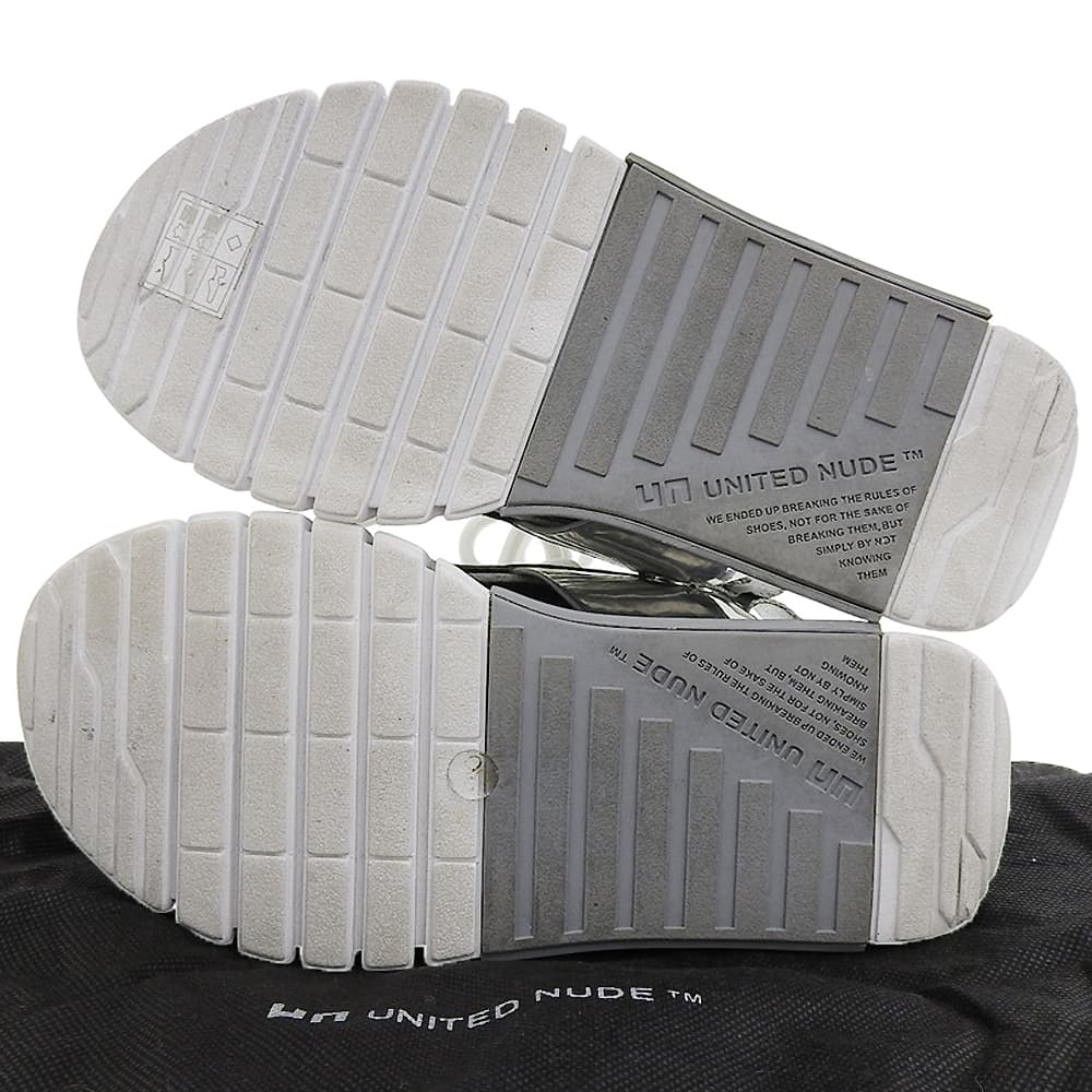 UNITED NUDE ユナイテッドヌード 美品 Delta Sporty レザー レースアップ 厚底サンダル レディース グレー×シルバー 36 25SS シューズ 36